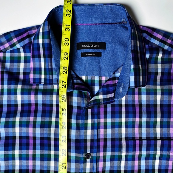 Blue * Plaid Bugatchi VIP LS Button Down - XL - Picture 4 of 4